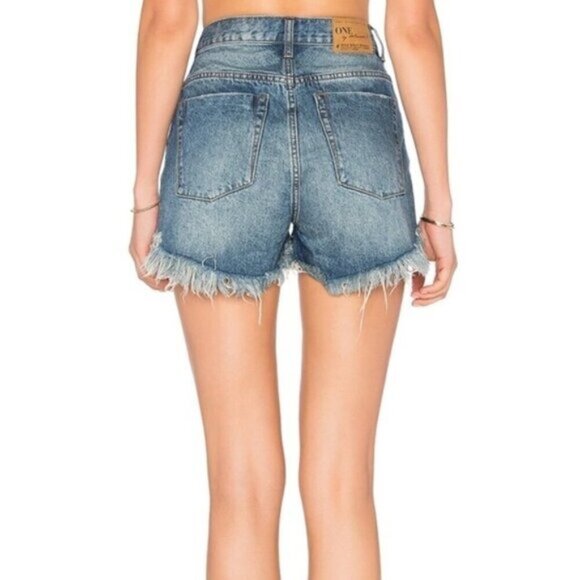 Free People One Teaspoon High Waist Bonita Jeans Short fringe Distressed Cutoffs - Picture 15 of 15